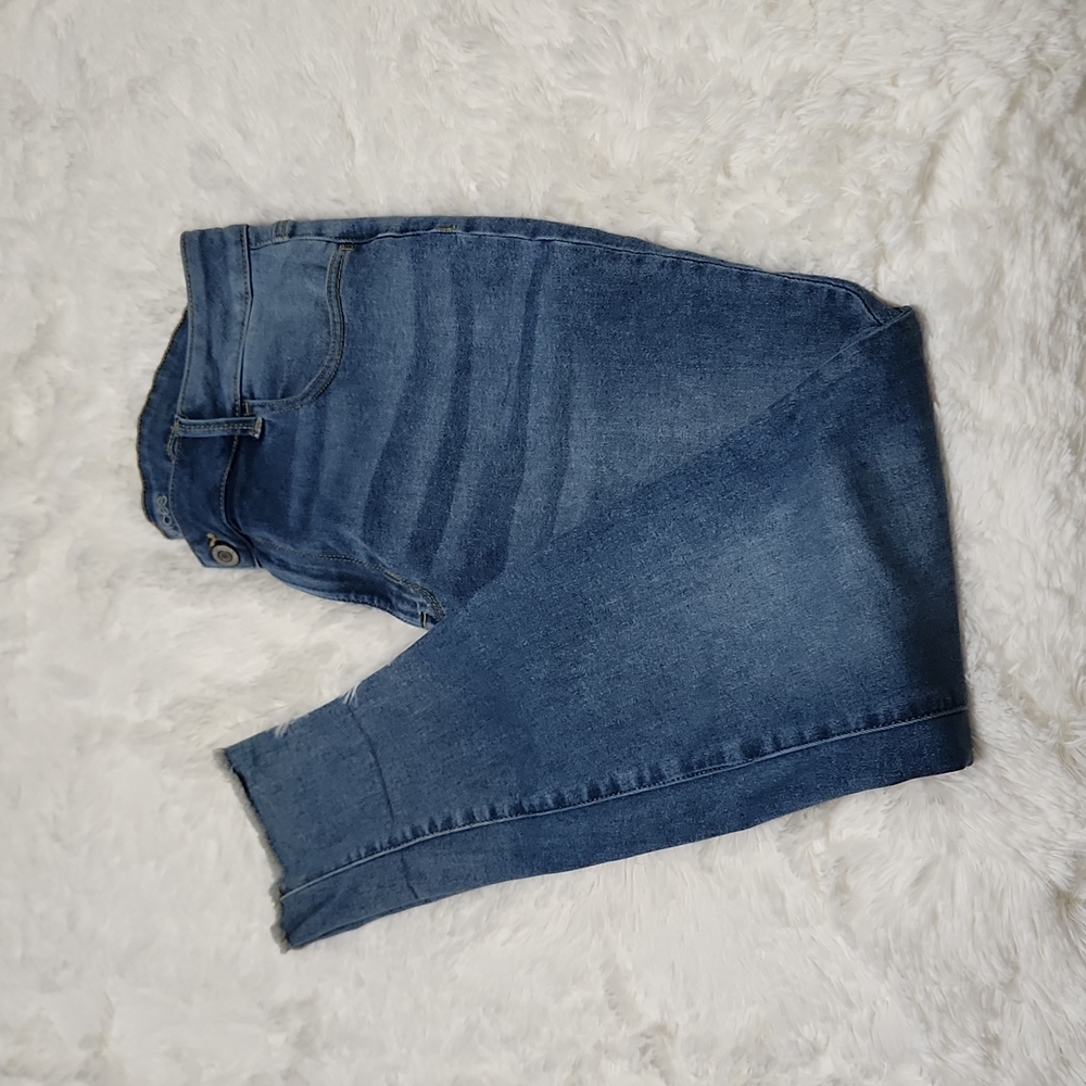 Mauries High-Rise Distressed Hem Skinny Jeans